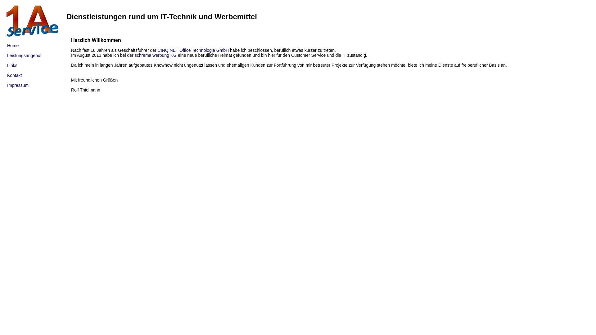 Webseitenstatus 1-a-service.de ist   ONLINE