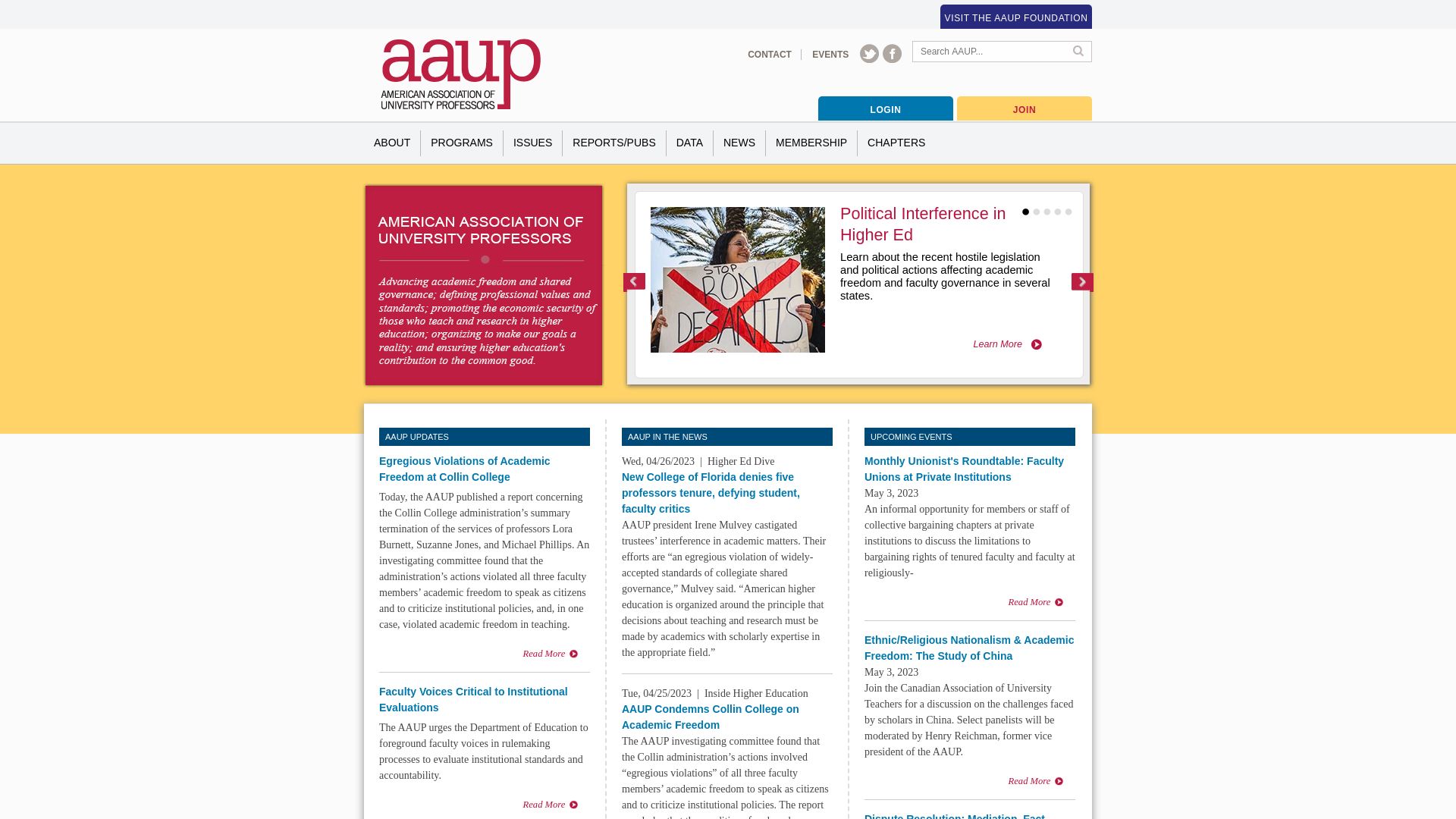 Webseitenstatus aaup.org ist   ONLINE