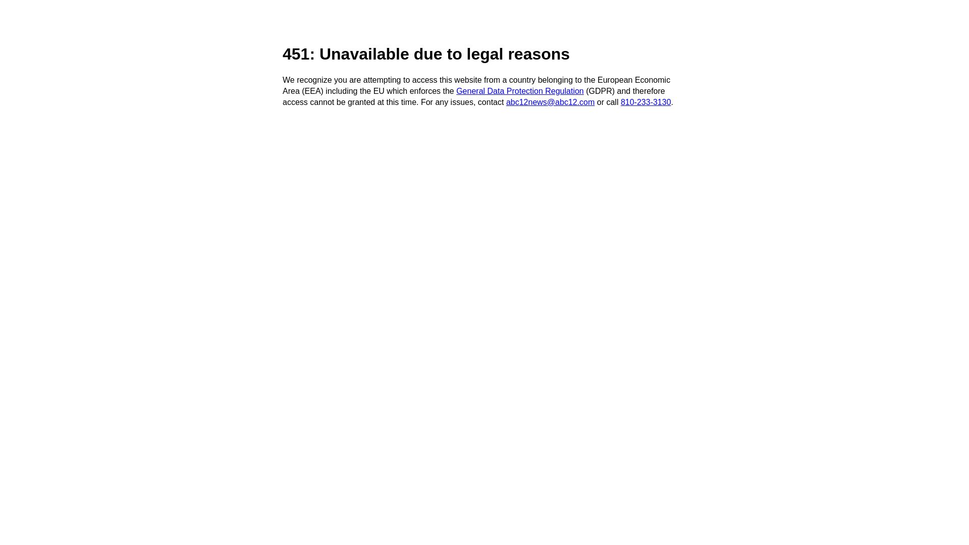 Webseitenstatus abc12.com ist   ONLINE