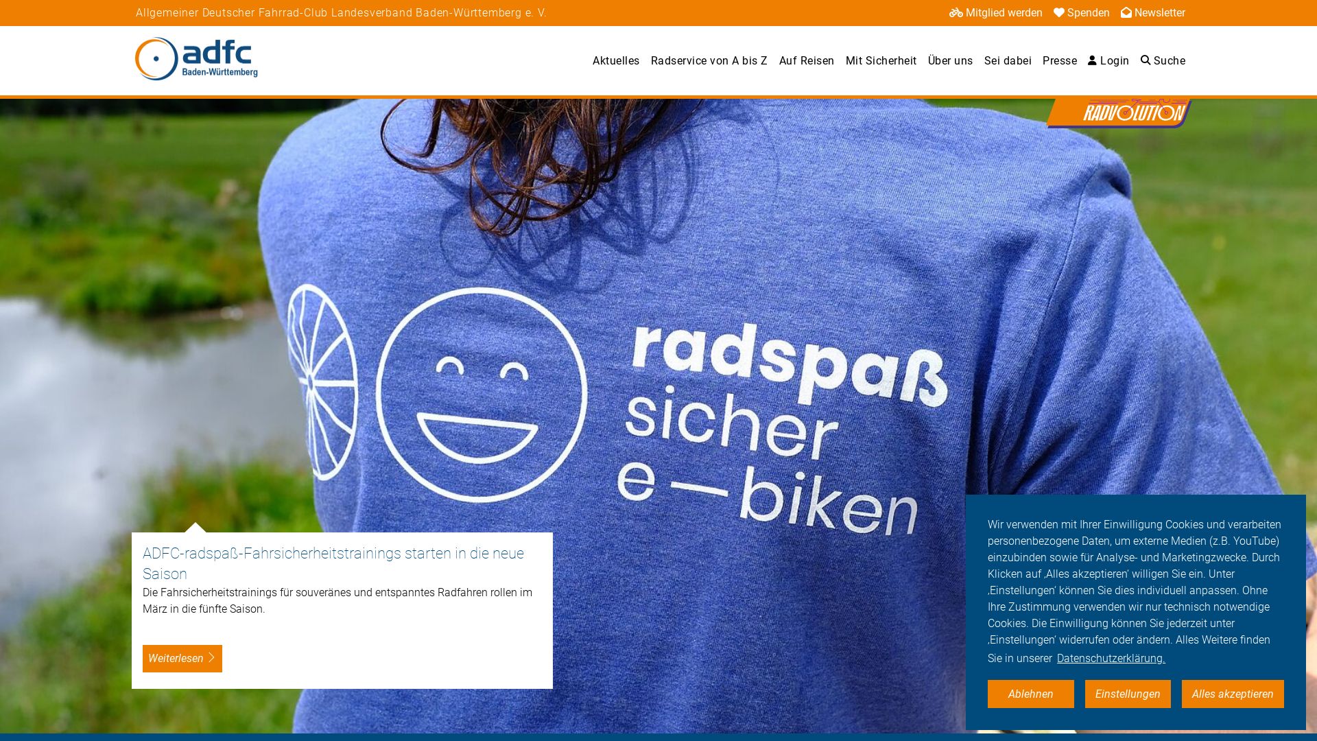 Webseitenstatus adfc-bw.de ist   ONLINE