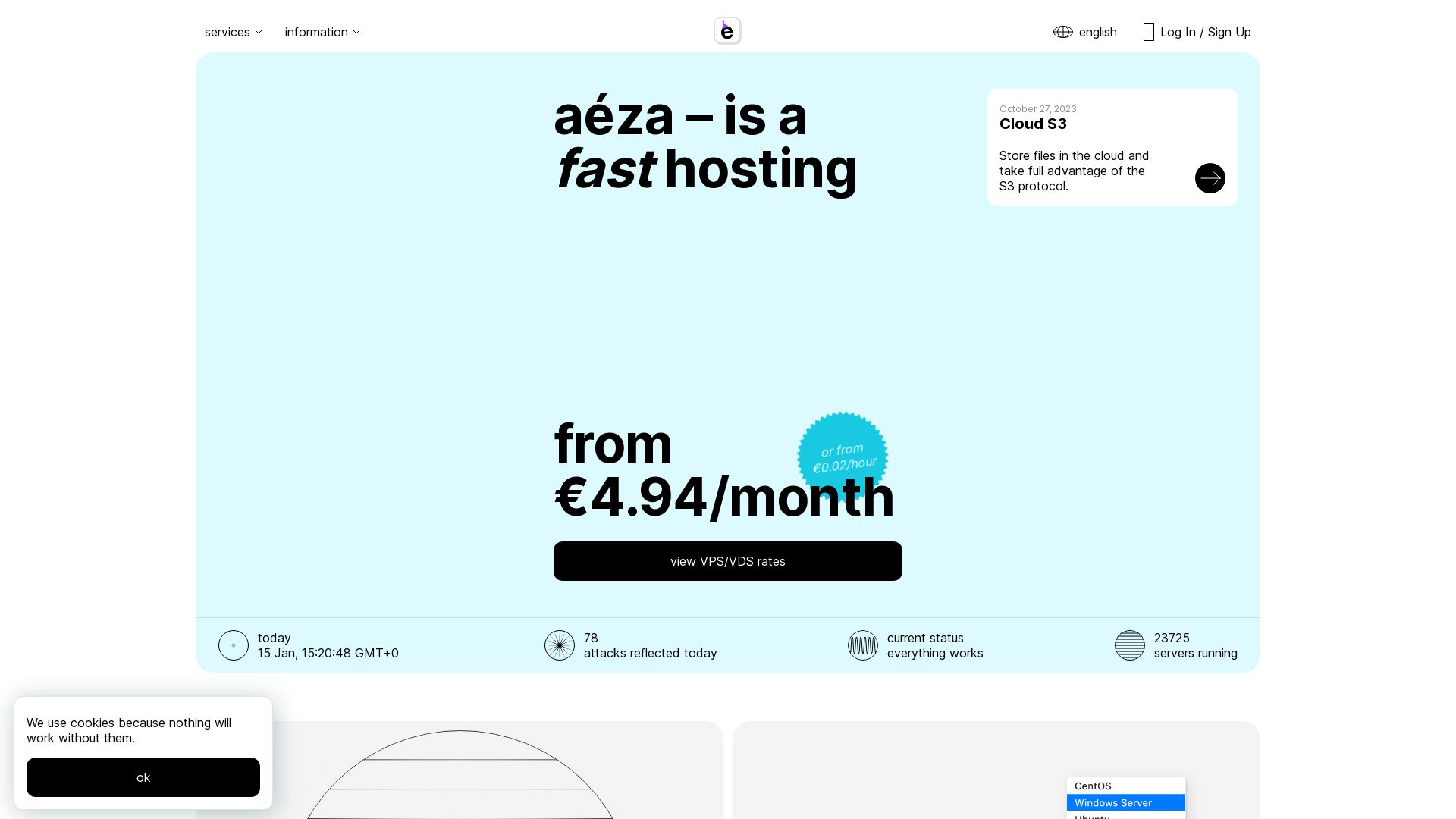 Webseitenstatus aeza.net ist   ONLINE