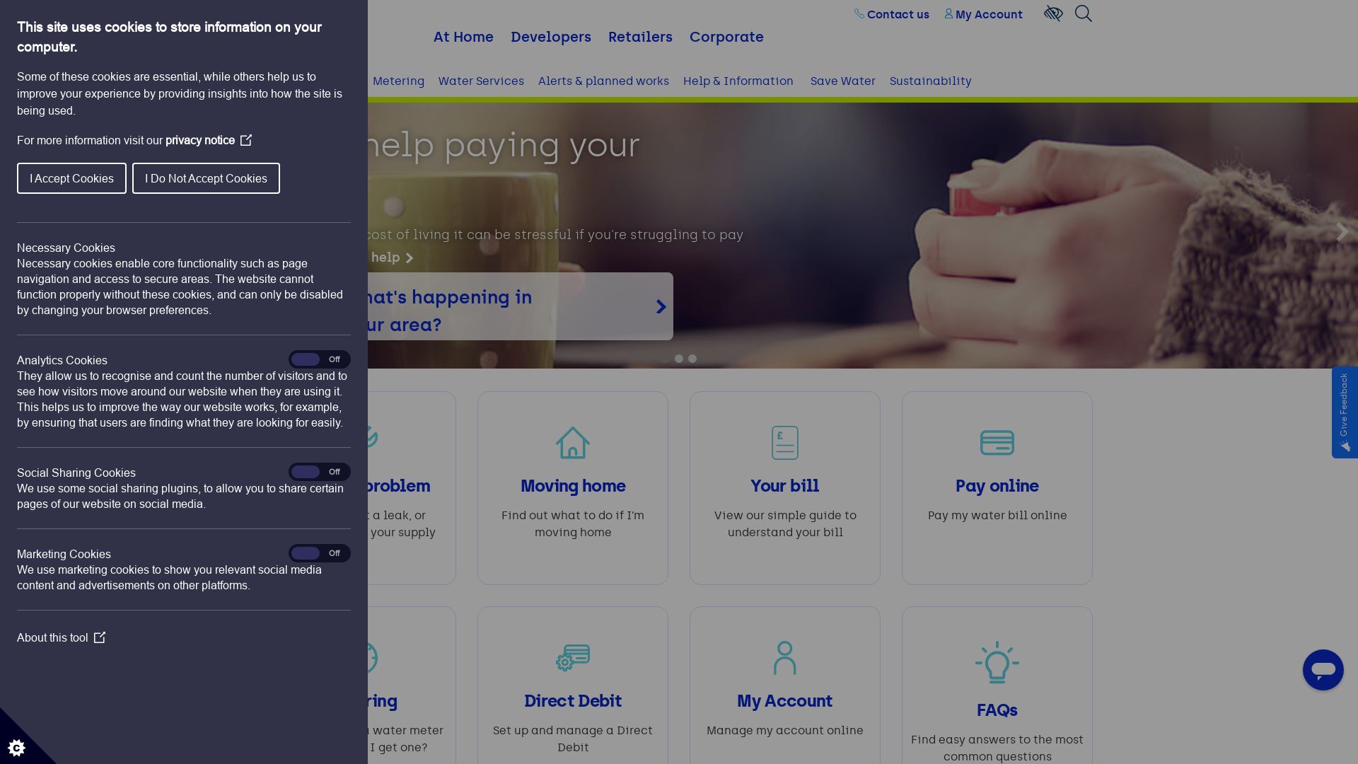 Webseitenstatus affinitywater.co.uk ist   ONLINE