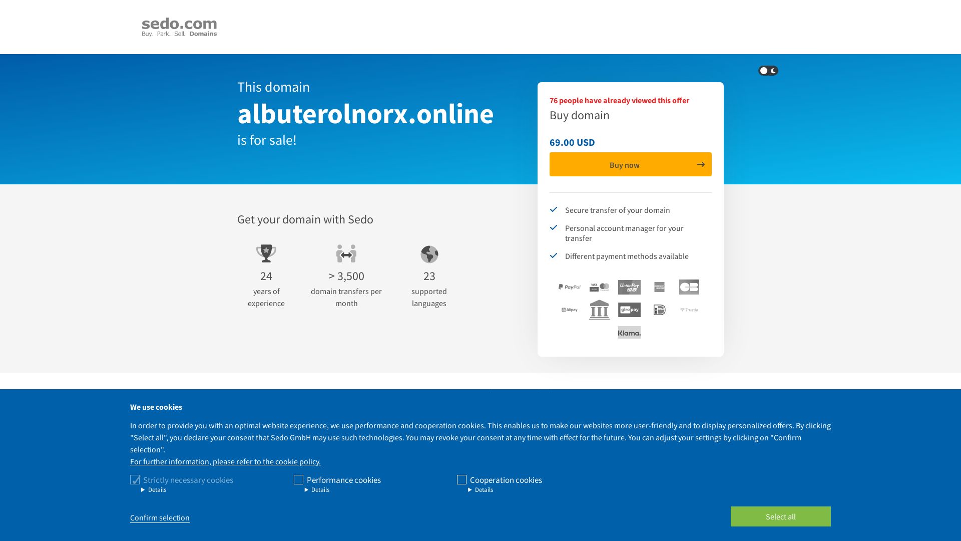 Webseitenstatus albuterolnorx.online ist   ONLINE