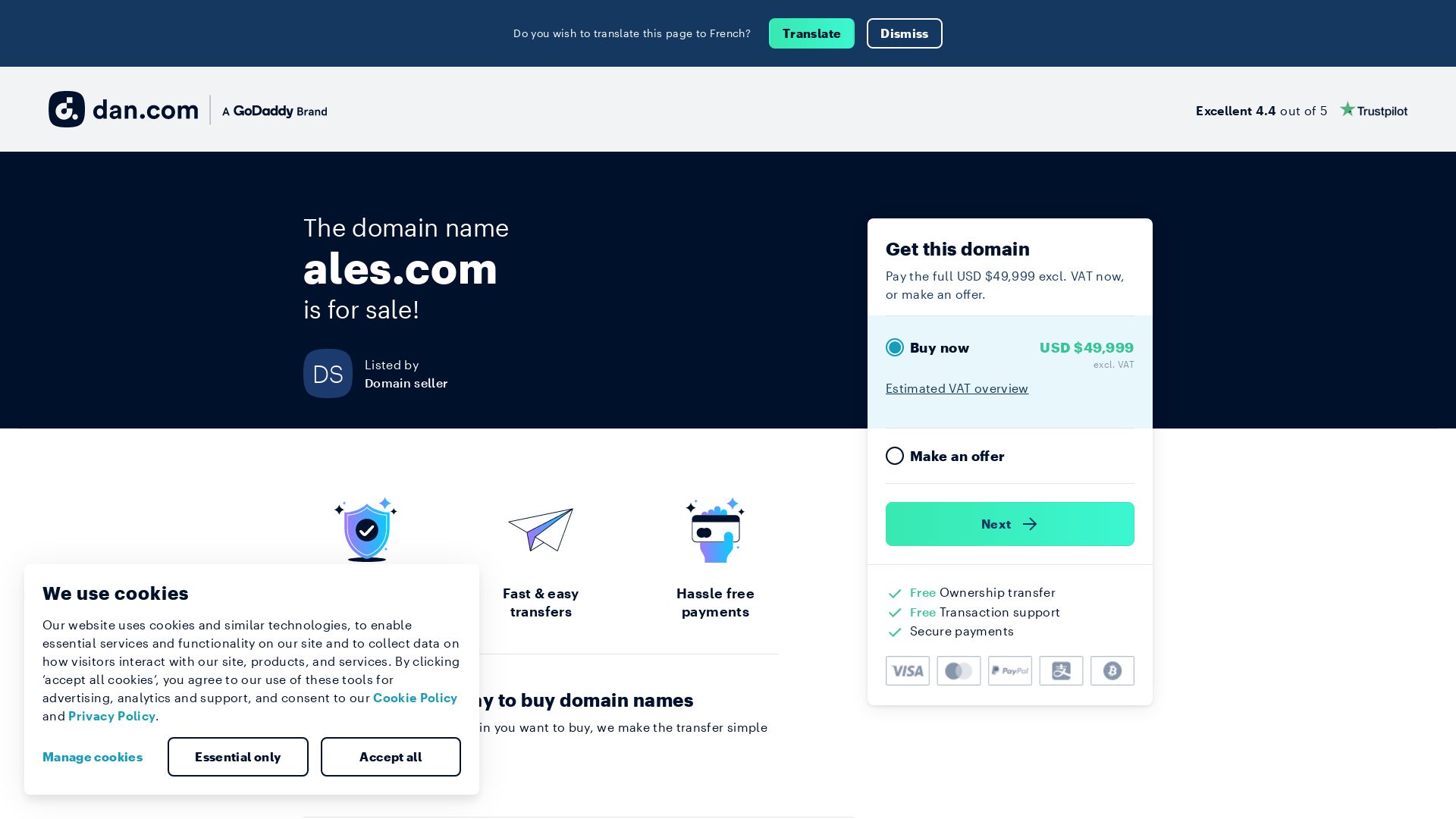 Webseitenstatus ales.com ist   ONLINE