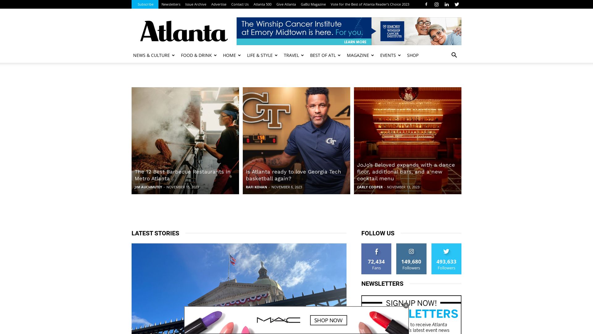 Webseitenstatus atlantamagazine.com ist   ONLINE