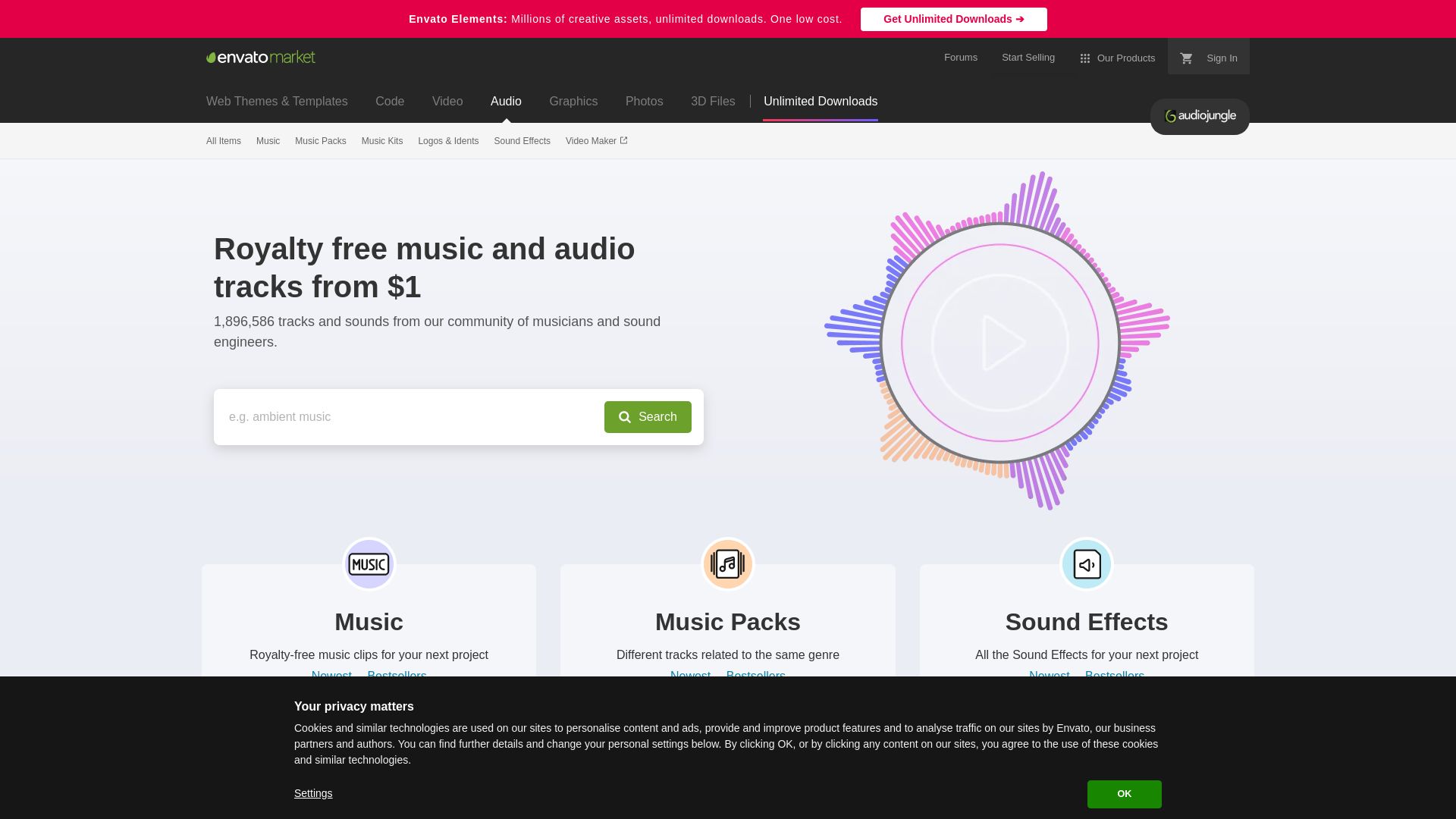Webseitenstatus audiojungle.net ist   ONLINE