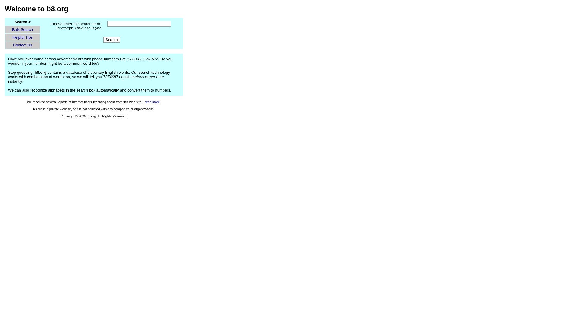 Webseitenstatus b8.org ist   ONLINE