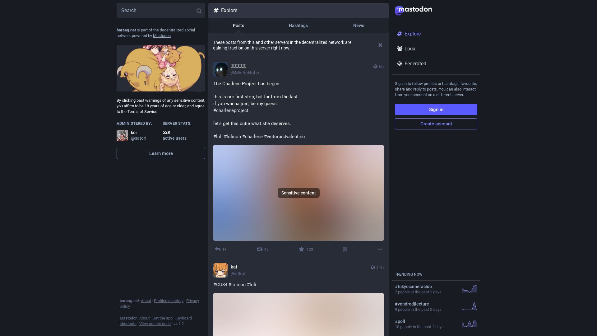 Webseitenstatus baraag.net ist   ONLINE