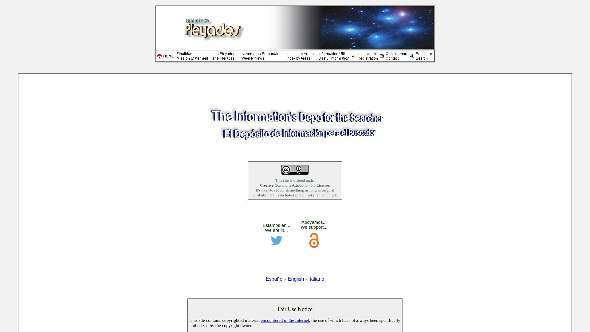 Webseitenstatus bibliotecapleyades.net ist   ONLINE