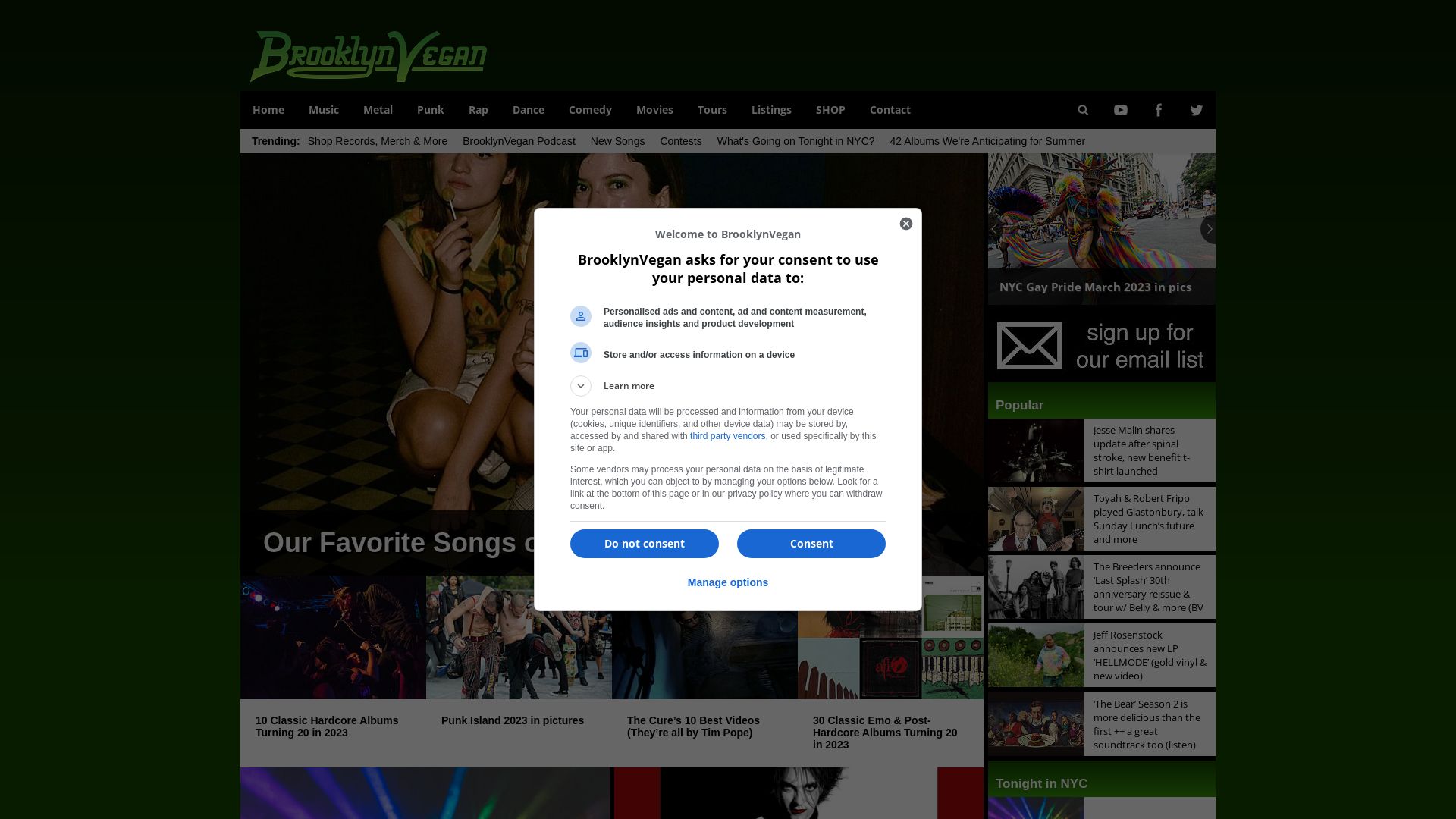 Webseitenstatus brooklynvegan.com ist   ONLINE