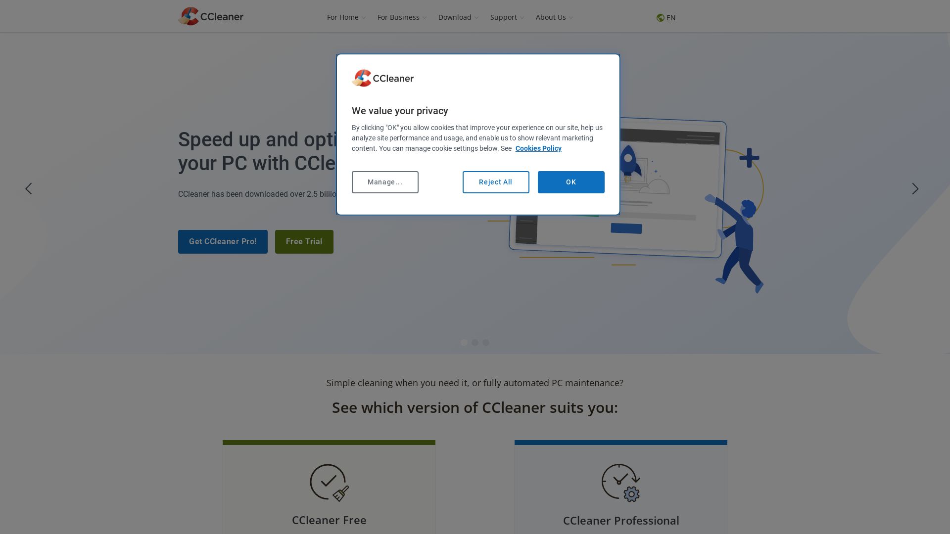Webseitenstatus ccleaner.com ist   ONLINE