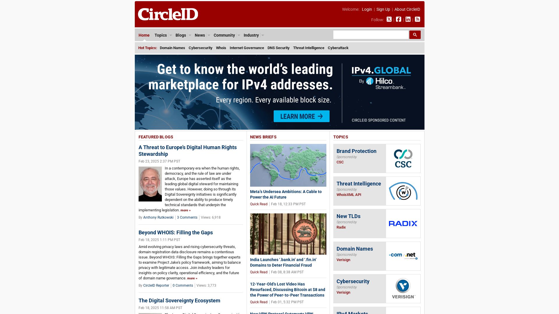 Webseitenstatus circleid.com ist   ONLINE