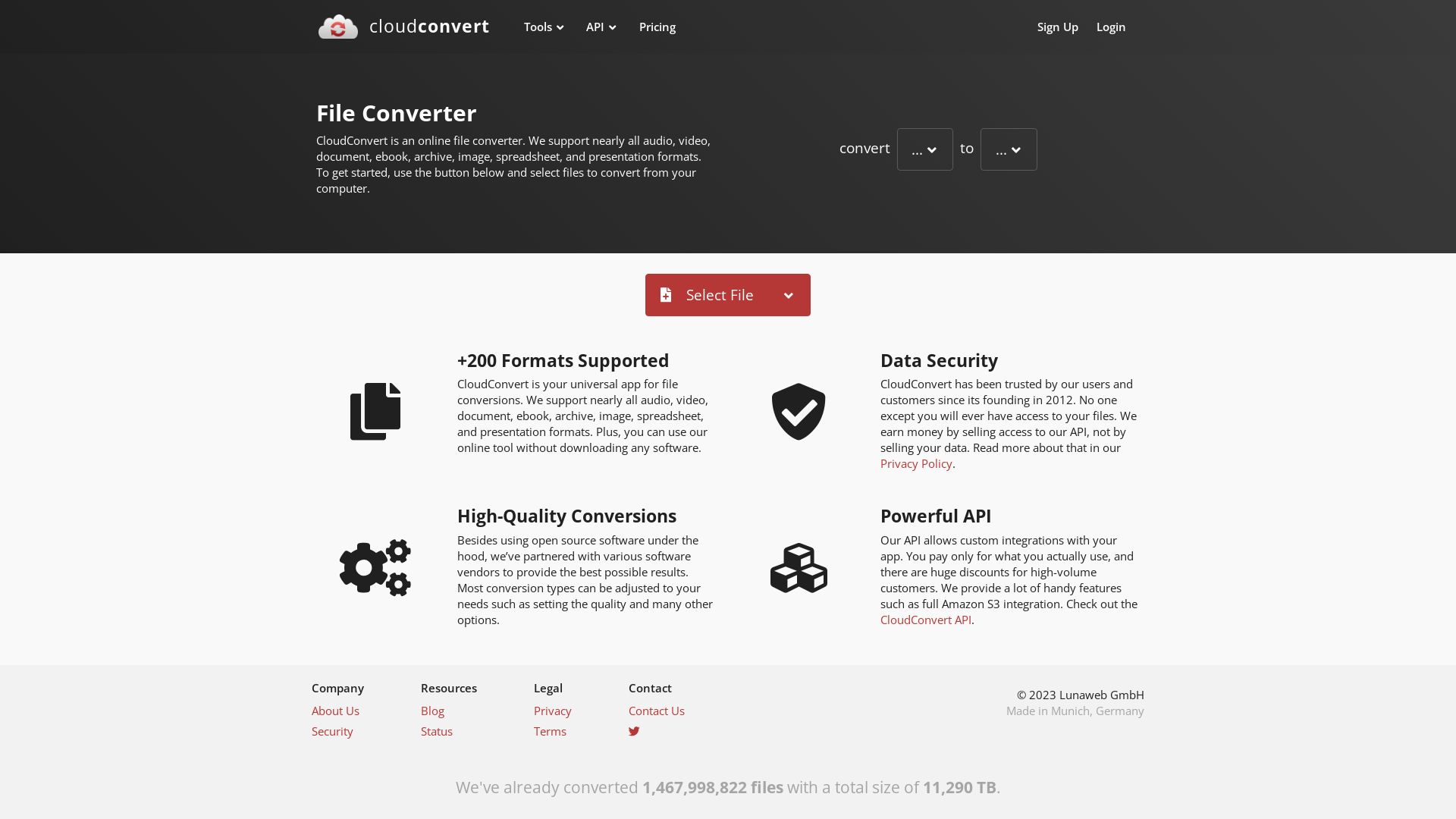 Webseitenstatus cloudconvert.com ist   ONLINE