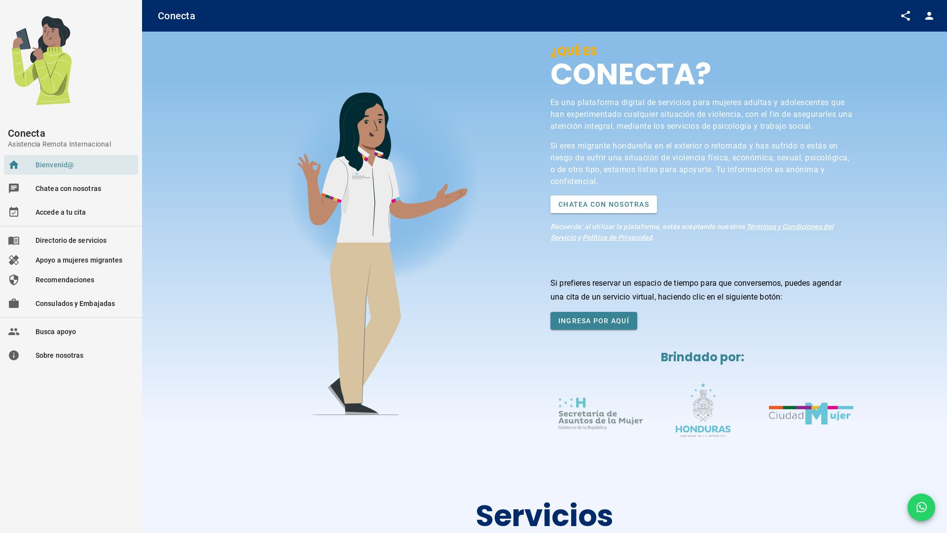 Webseitenstatus conecta.gob.hn ist   ONLINE