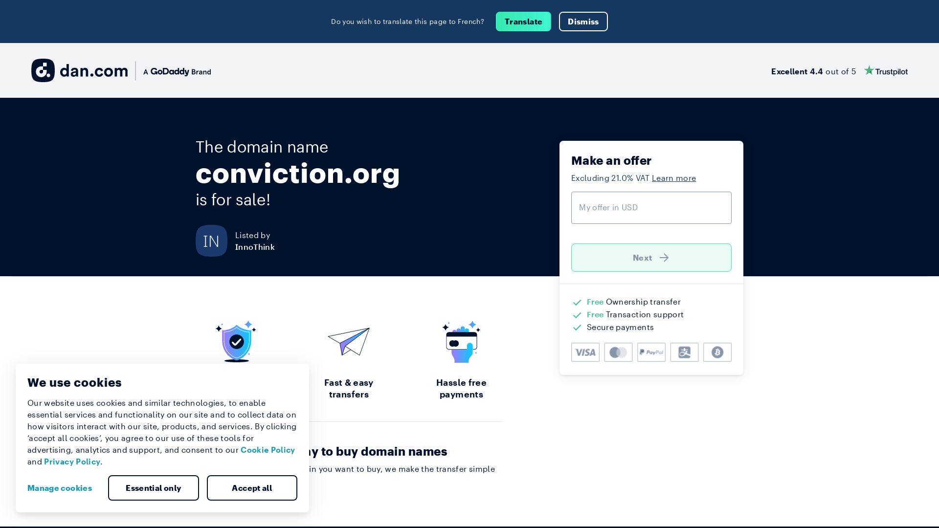 Webseitenstatus conviction.org ist   ONLINE