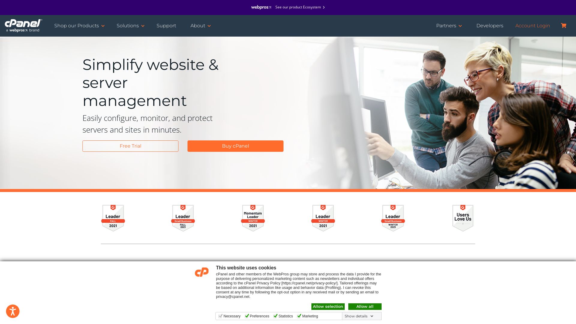 Webseitenstatus cpanel.net ist   ONLINE