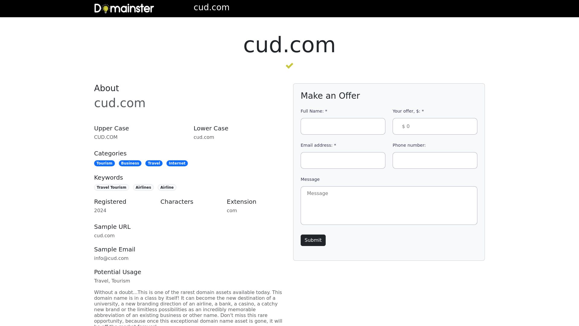 Webseitenstatus cud.com ist   ONLINE