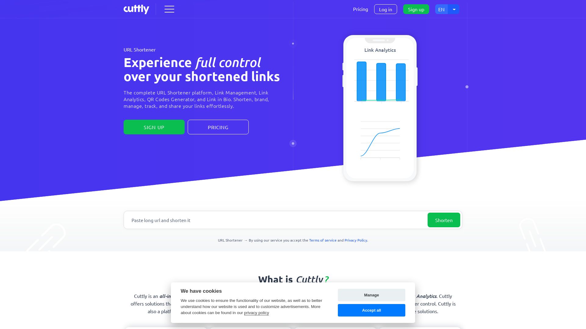 Webseitenstatus cutt.ly ist   ONLINE