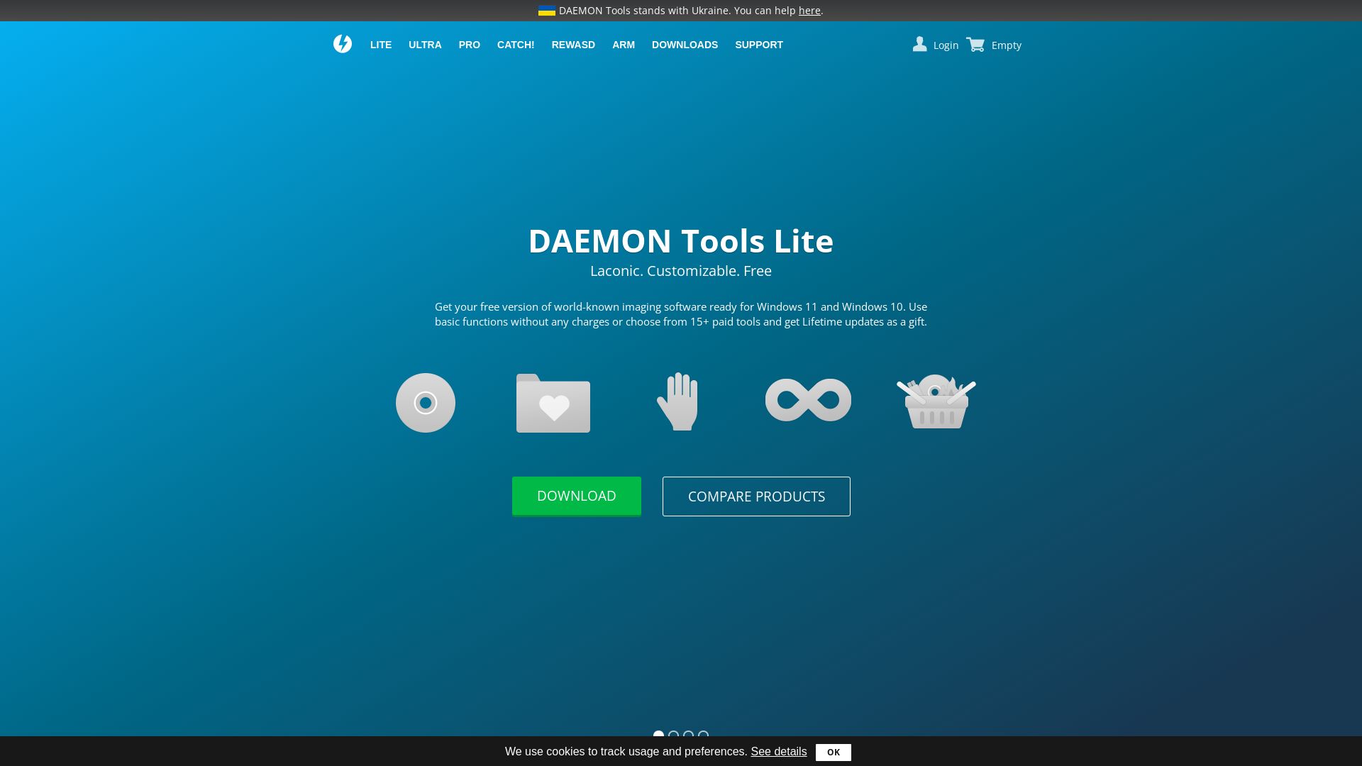 Webseitenstatus daemon-tools.cc ist   ONLINE