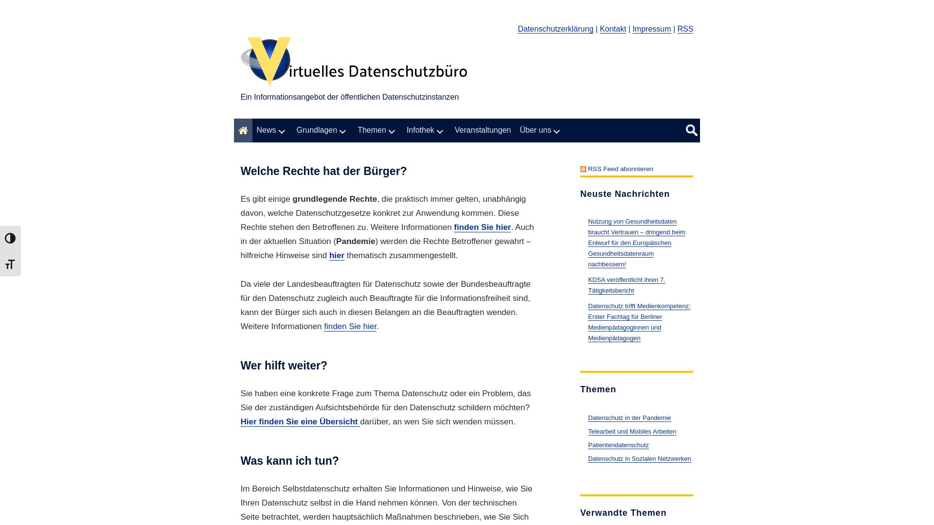 Webseitenstatus datenschutz.de ist   ONLINE