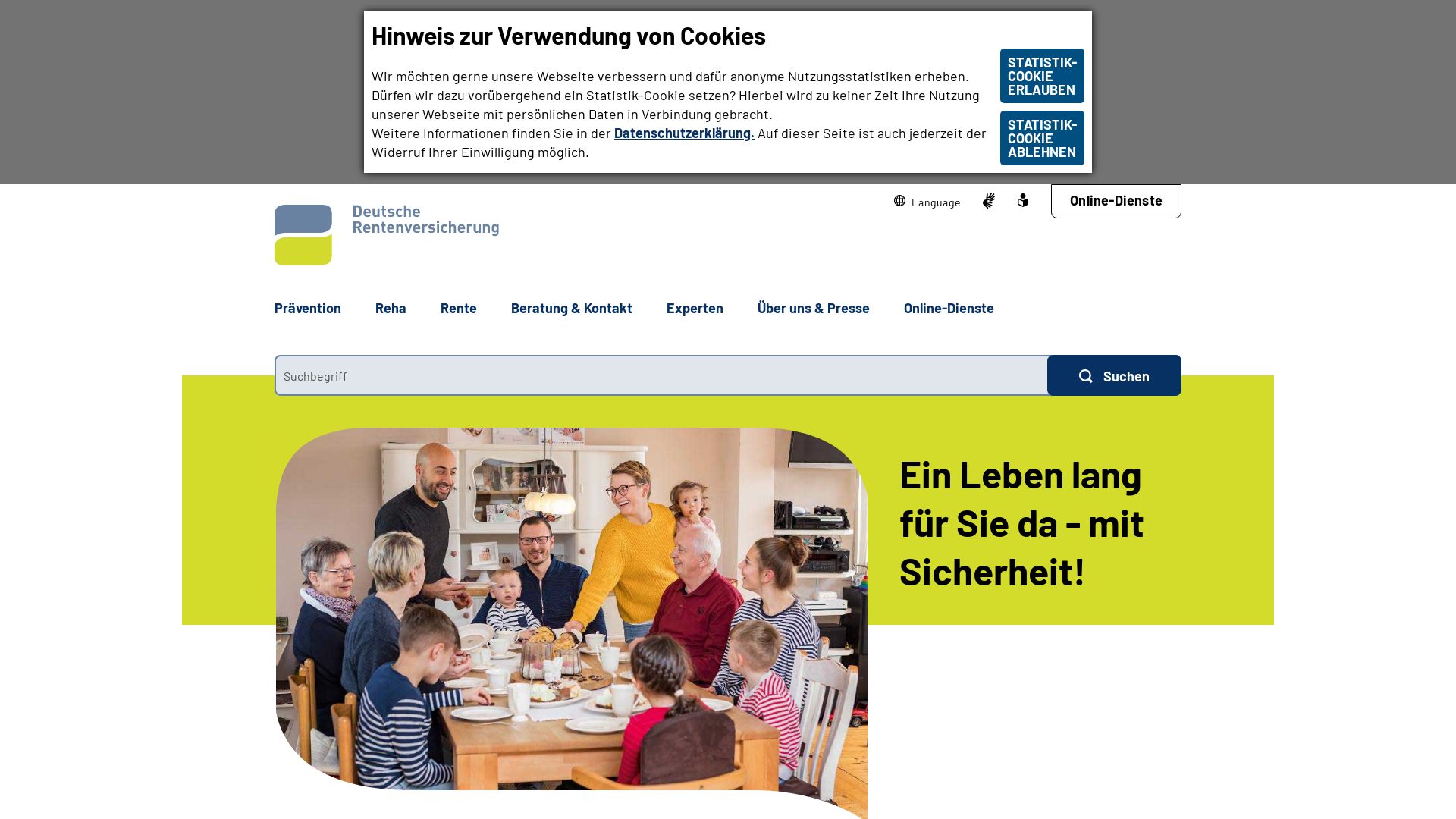 Webseitenstatus deutsche-rentenversicherung.de ist   ONLINE