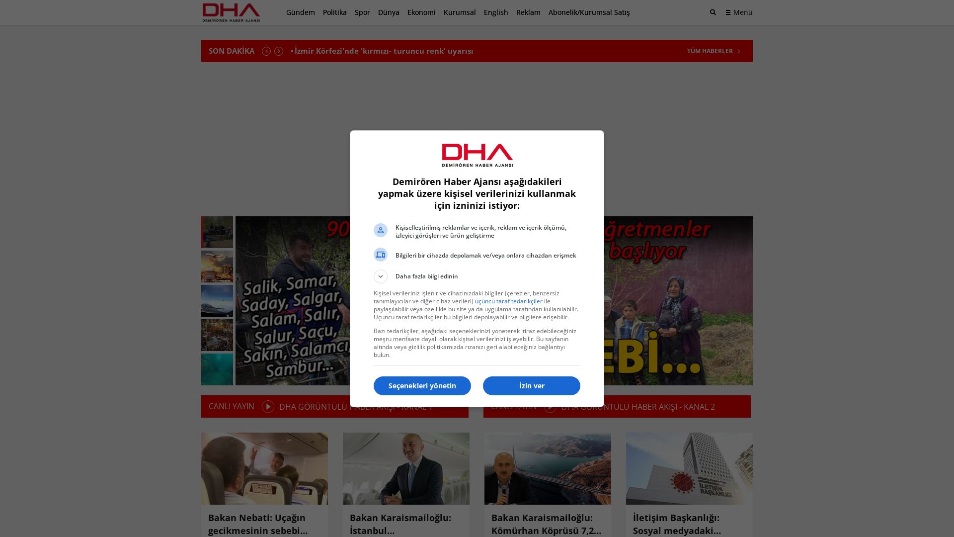 Webseitenstatus dha.com.tr ist   ONLINE