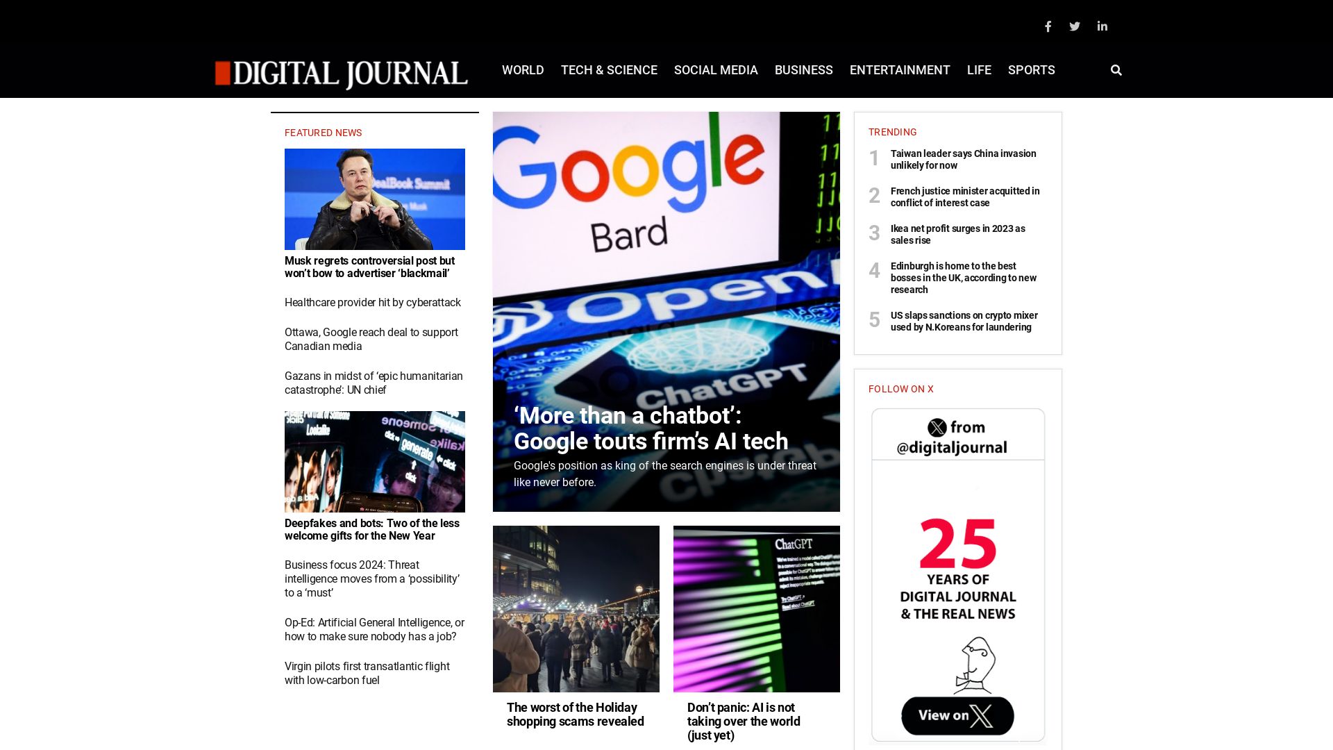 Webseitenstatus digitaljournal.com ist   ONLINE
