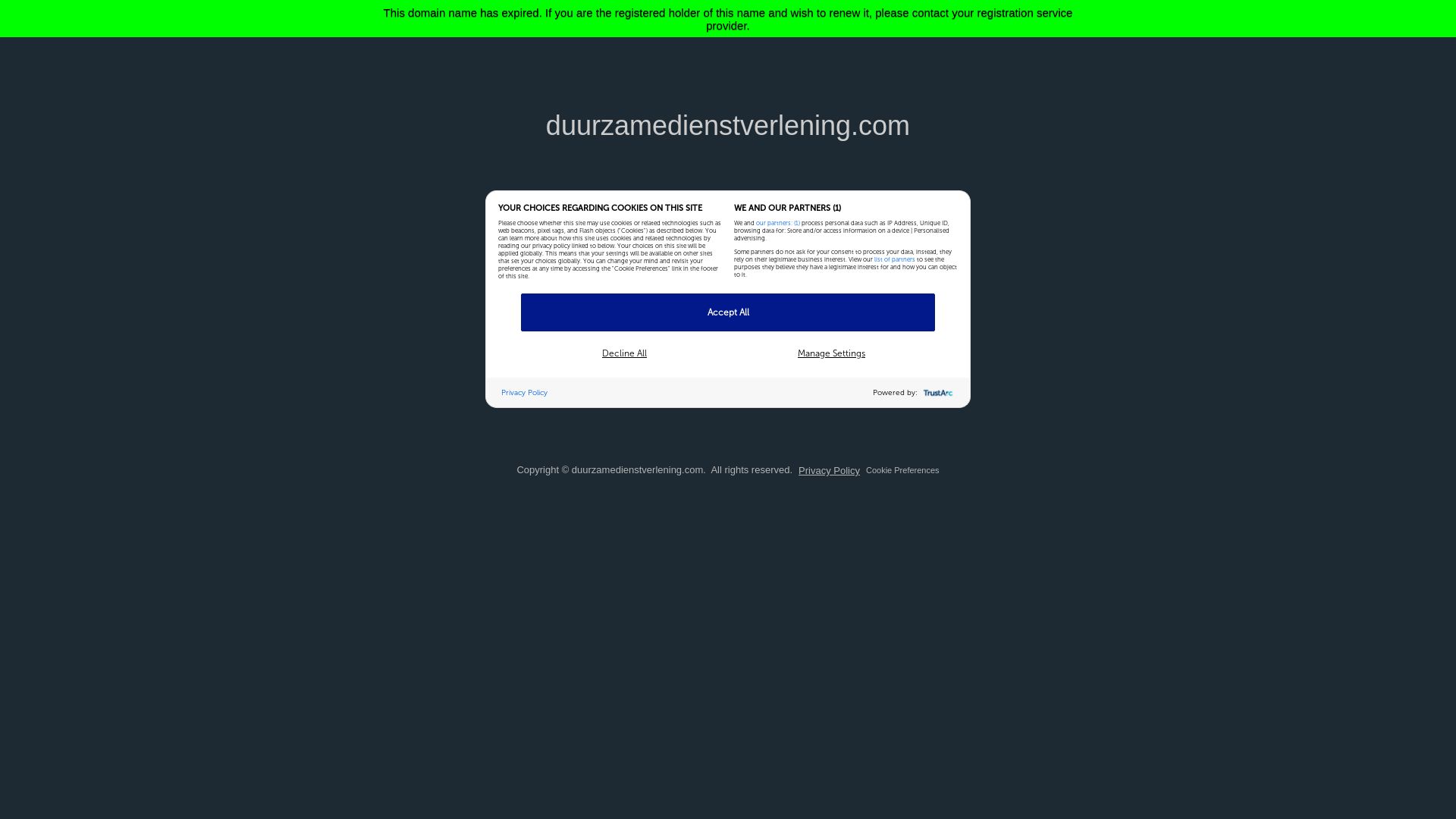 Webseitenstatus duurzamedienstverlening.com ist   ONLINE