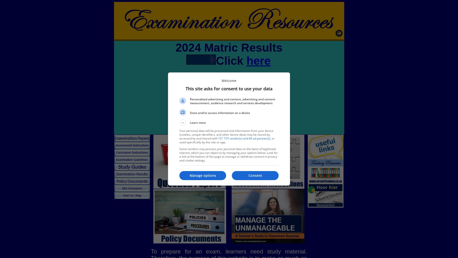 Webseitenstatus ecexams.co.za ist   ONLINE