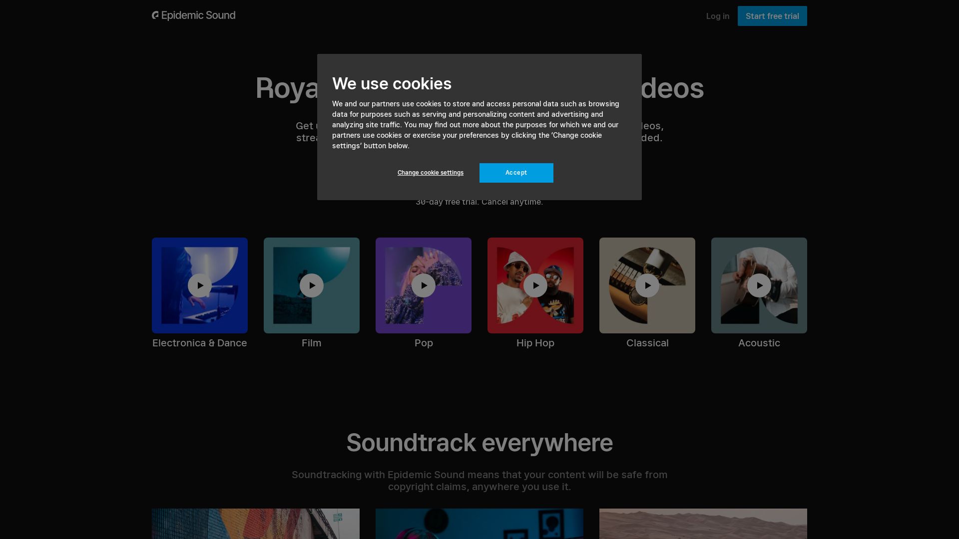 Webseitenstatus epidemicsound.com ist   ONLINE