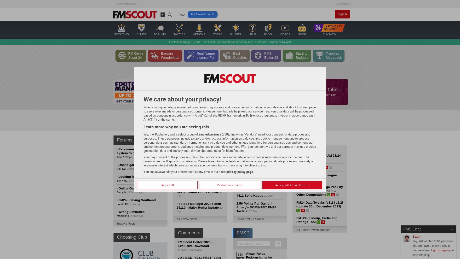 Webseitenstatus fmscout.com ist   ONLINE