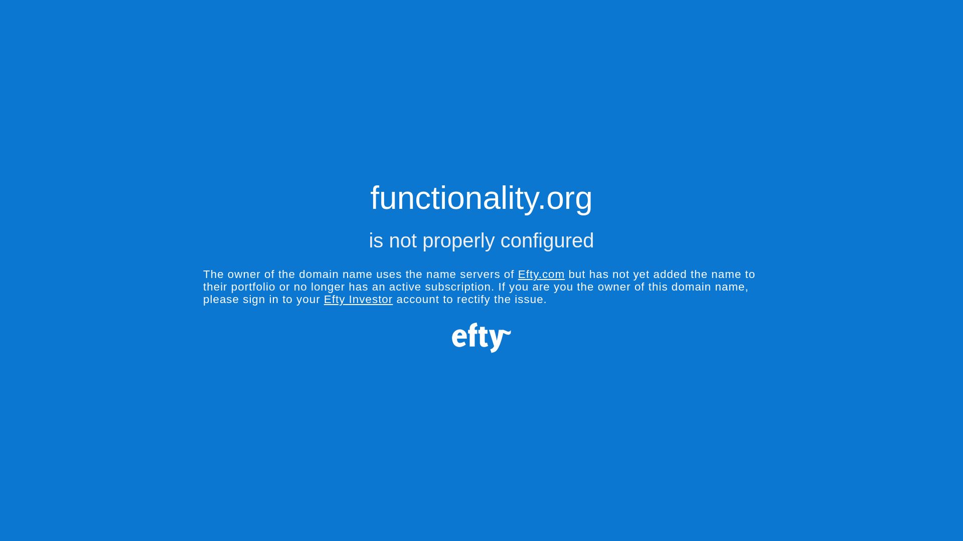 Webseitenstatus functionality.org ist   ONLINE