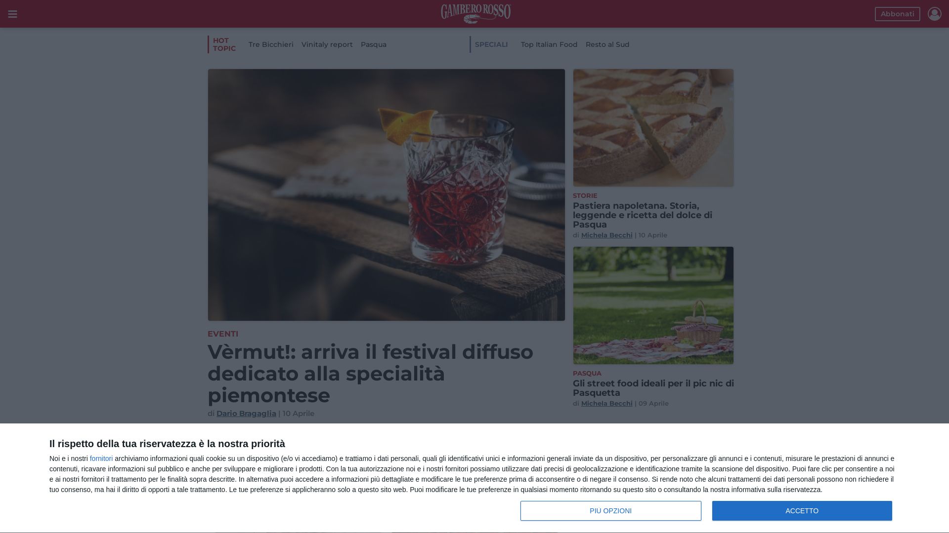 Webseitenstatus gamberorosso.it ist   ONLINE