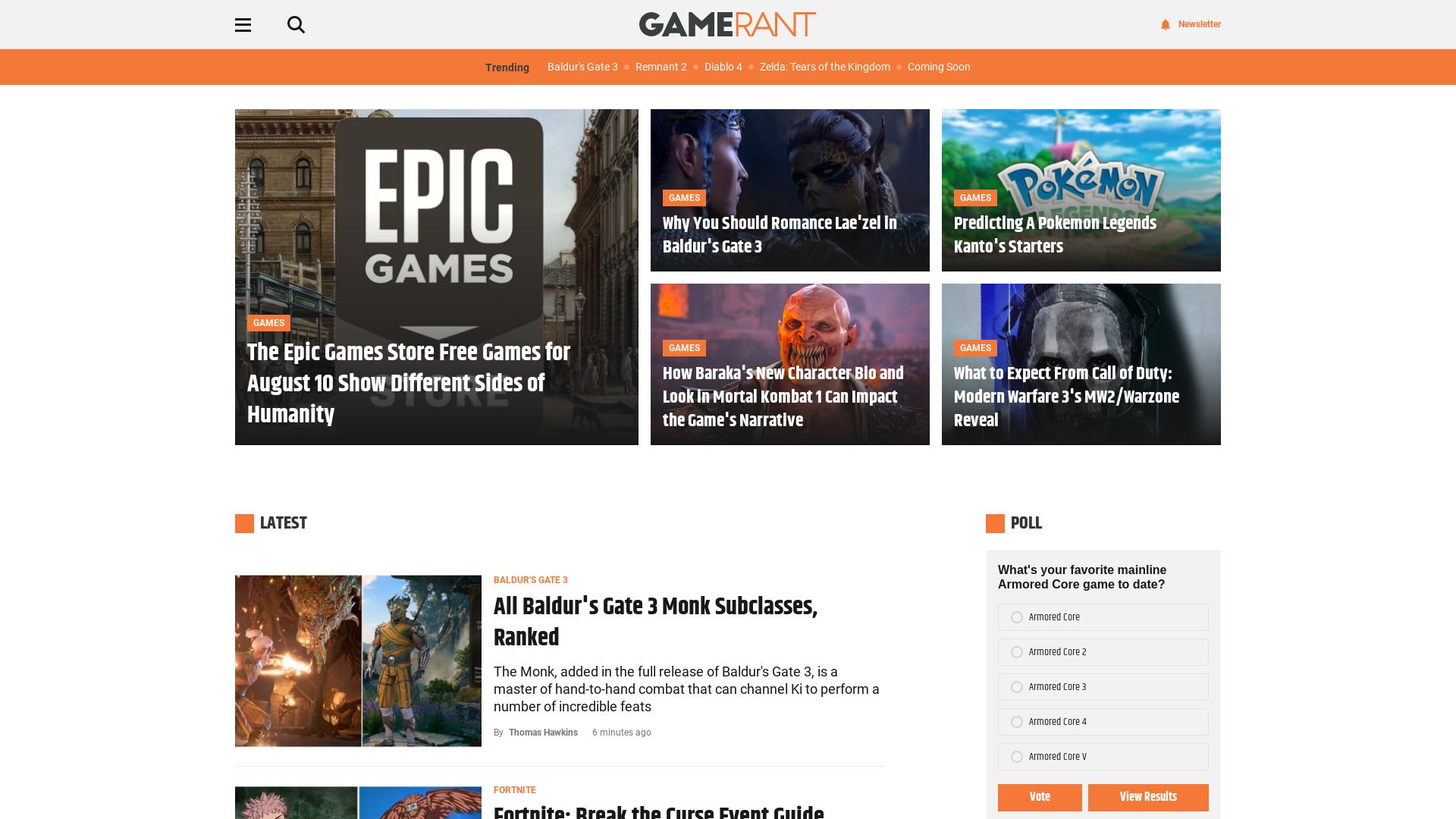 Webseitenstatus gamerant.com ist   ONLINE