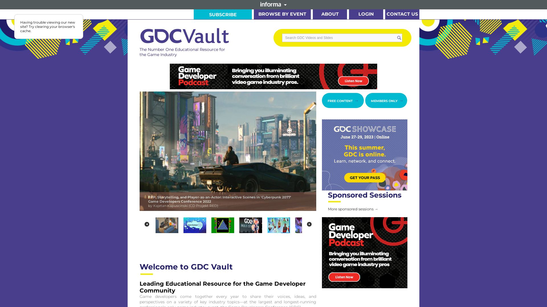 Webseitenstatus gdcvault.com ist   ONLINE