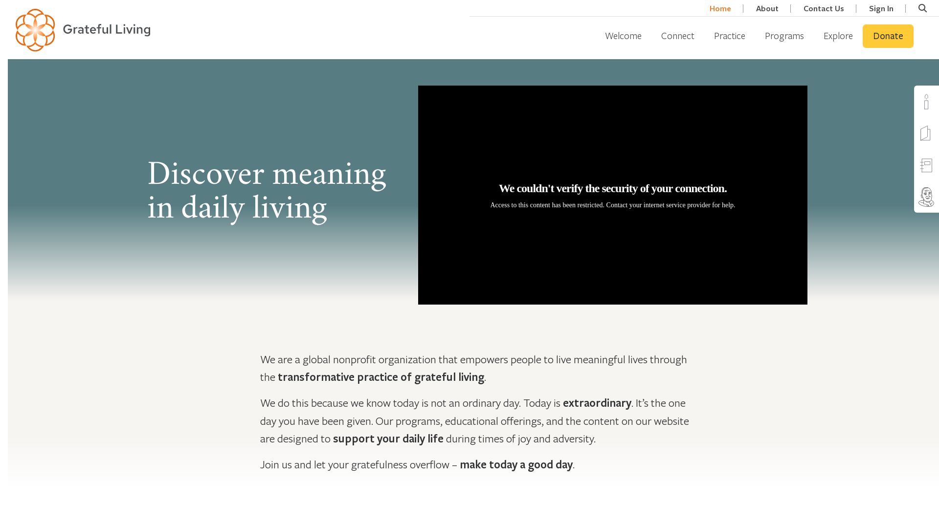 Webseitenstatus grateful.org ist   ONLINE