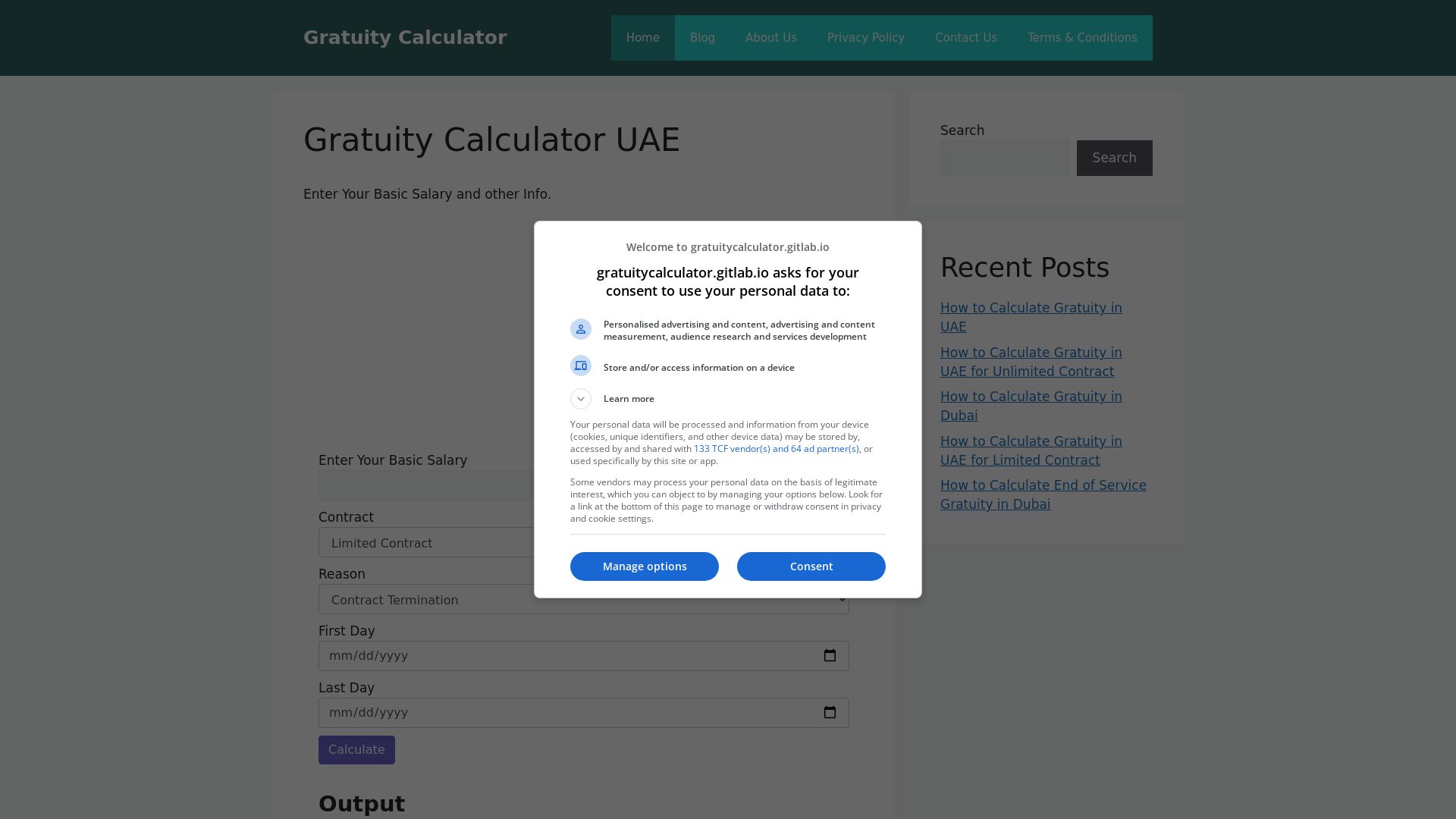 Webseitenstatus gratuitycalculatordubai.ae ist   ONLINE