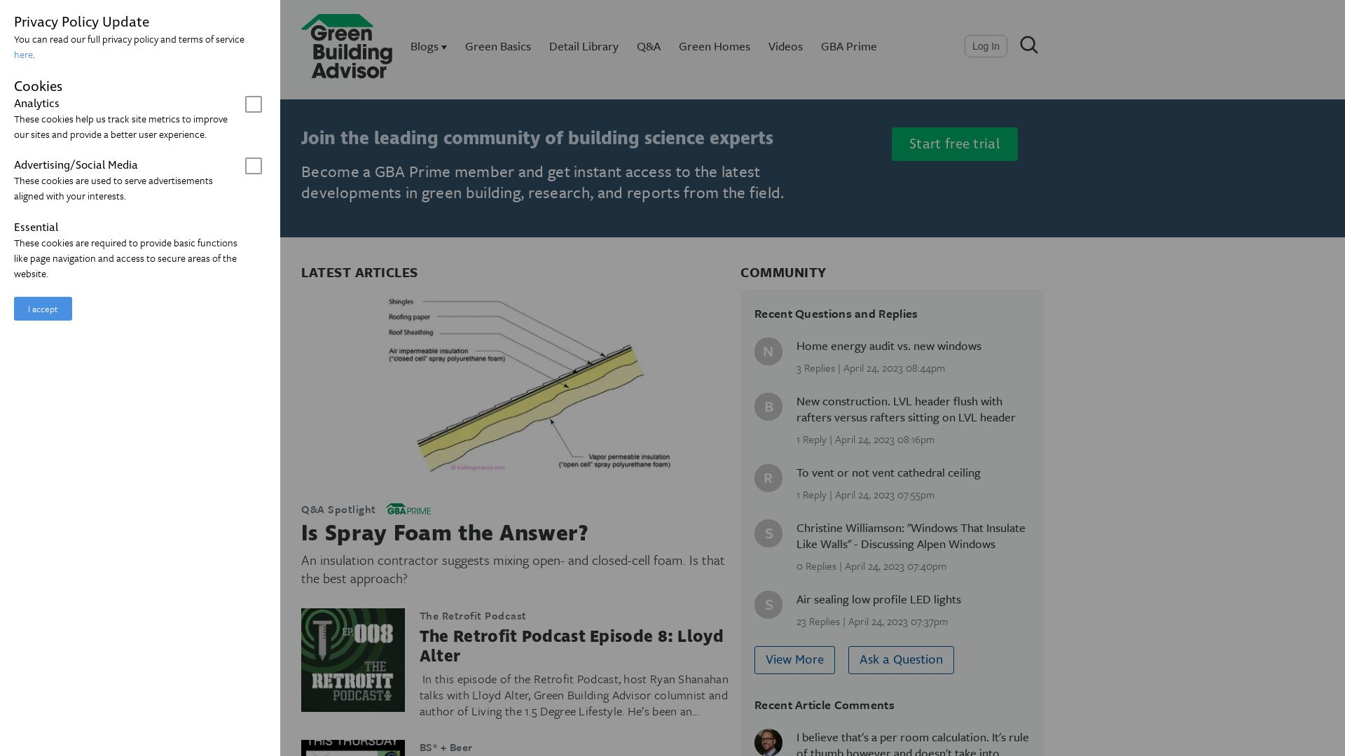 Webseitenstatus greenbuildingadvisor.com ist   ONLINE