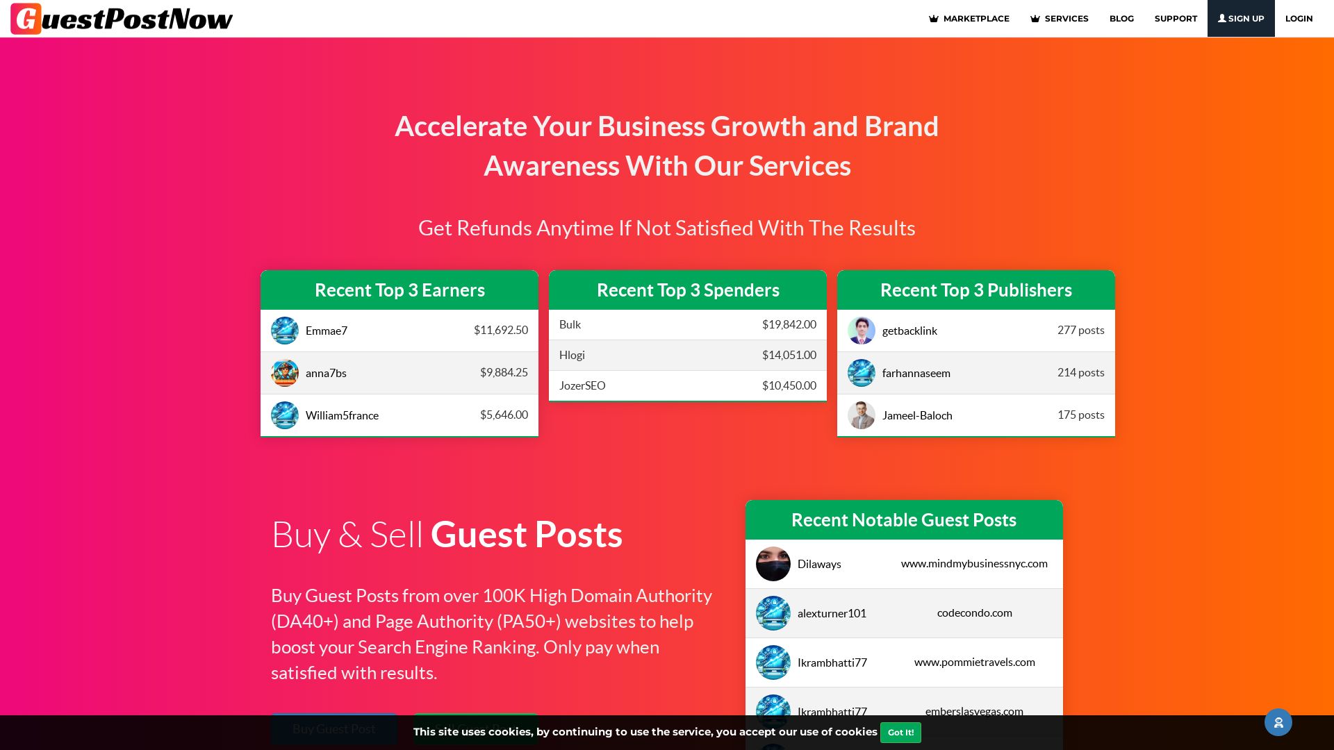 Webseitenstatus guestpostnow.com ist   ONLINE