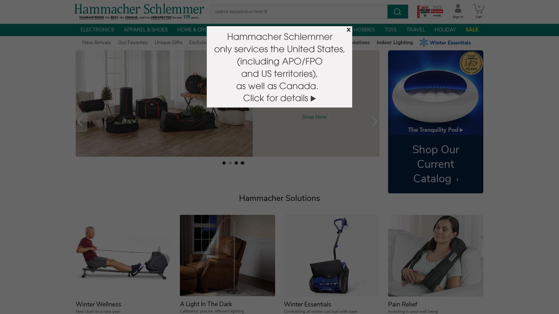 Webseitenstatus hammacher.com ist   ONLINE