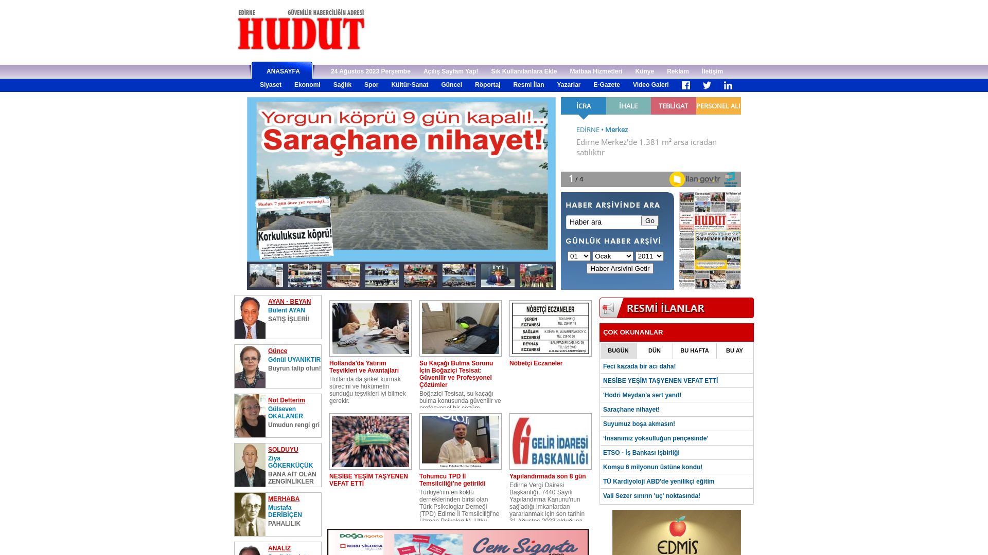 Webseitenstatus hudutgazetesi.com ist   ONLINE
