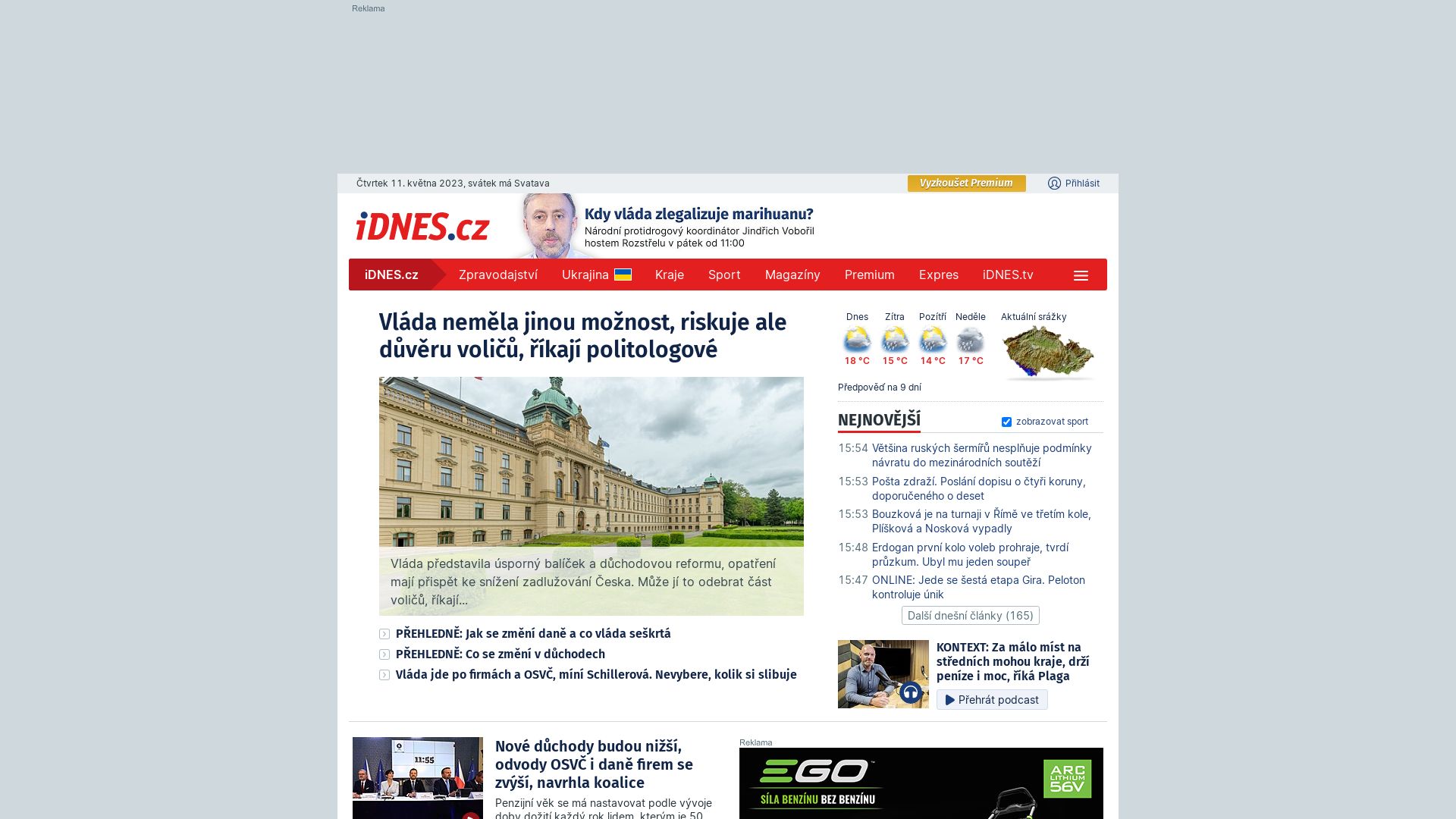 Webseitenstatus idnes.cz ist   ONLINE