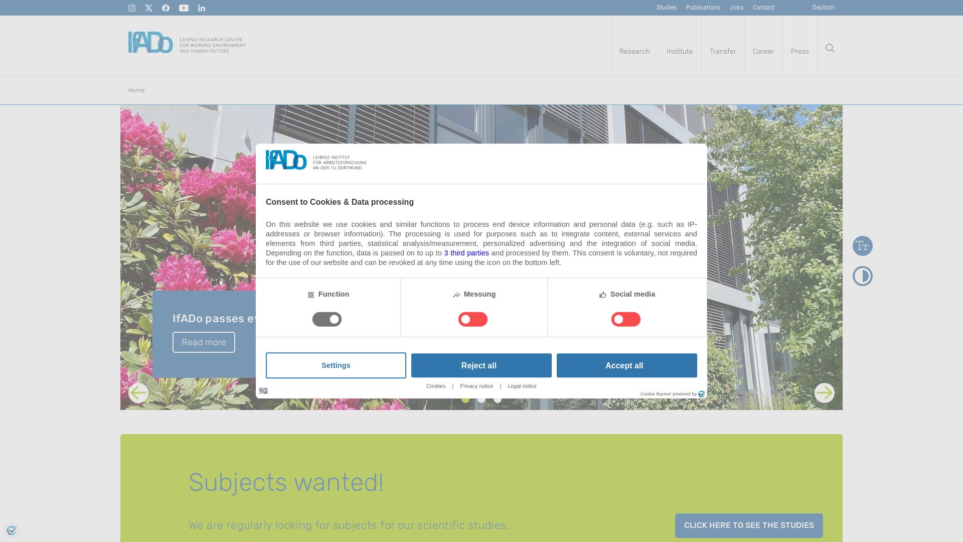 Webseitenstatus ifado.de ist   ONLINE