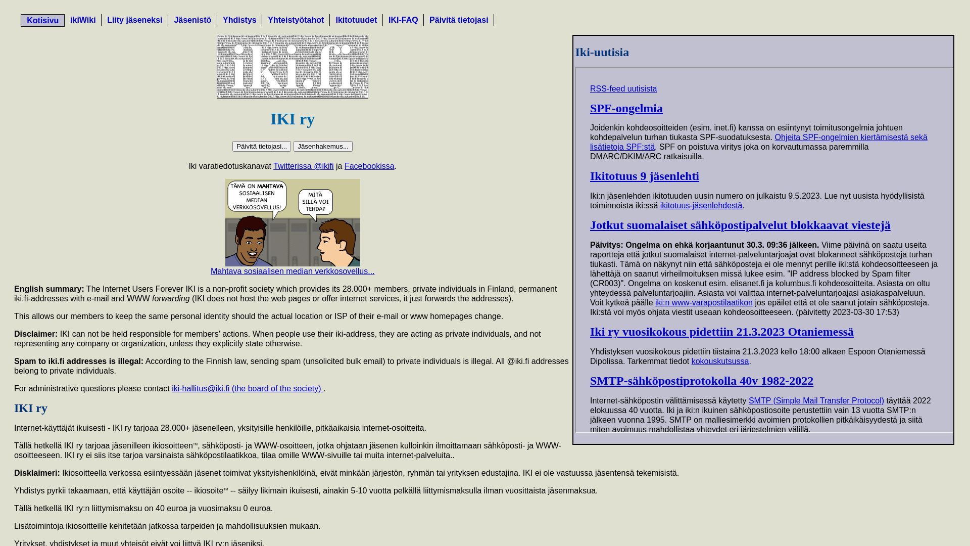 Webseitenstatus iki.fi ist   ONLINE