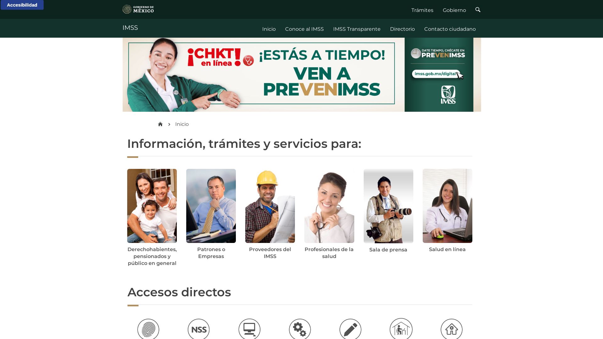 Webseitenstatus imss.gob.mx ist   ONLINE