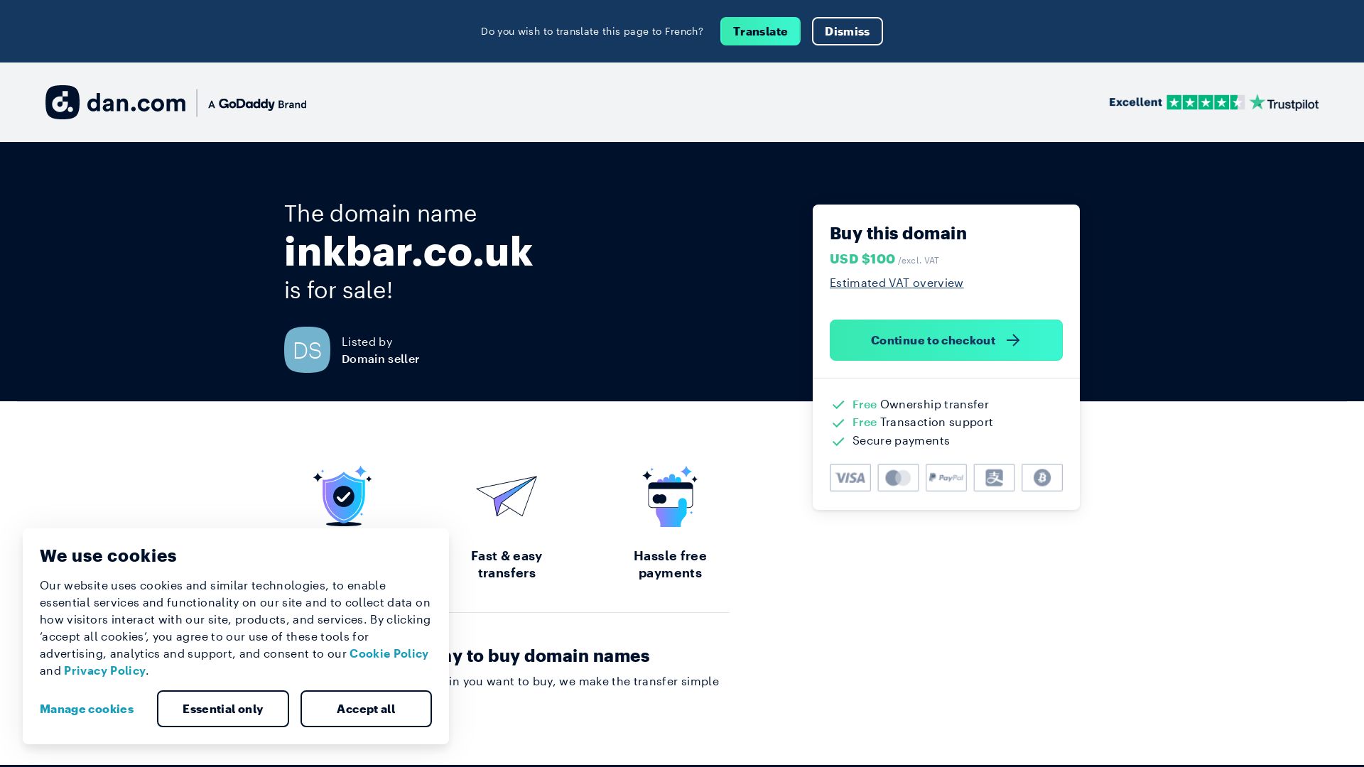 Webseitenstatus inkbar.co.uk ist   ONLINE