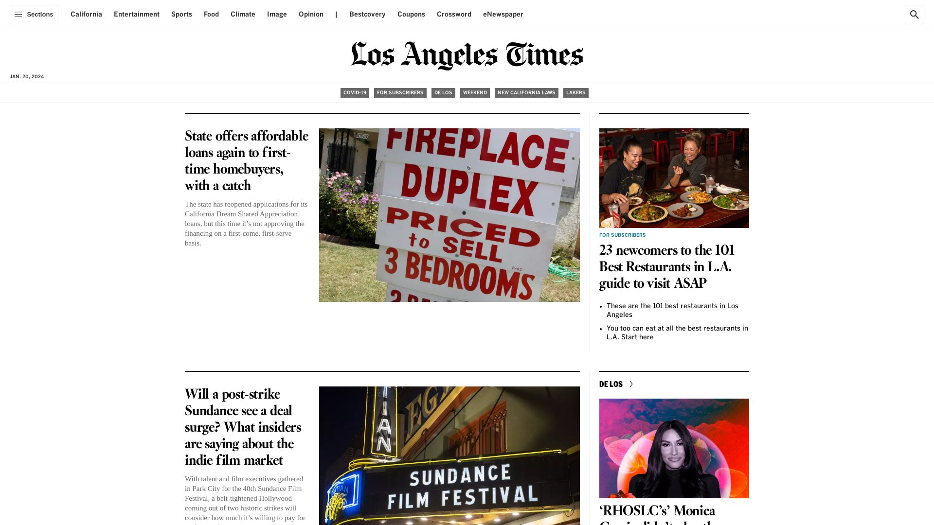 Webseitenstatus latimes.com ist   ONLINE