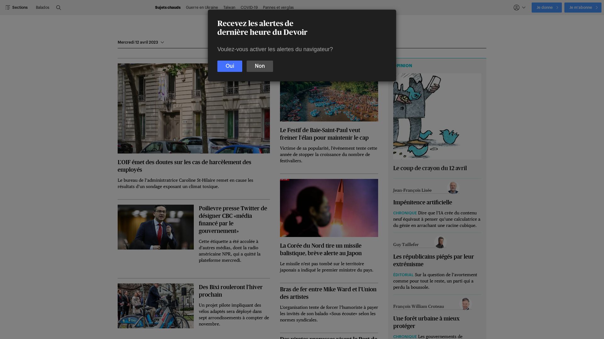 Webseitenstatus ledevoir.com ist   ONLINE