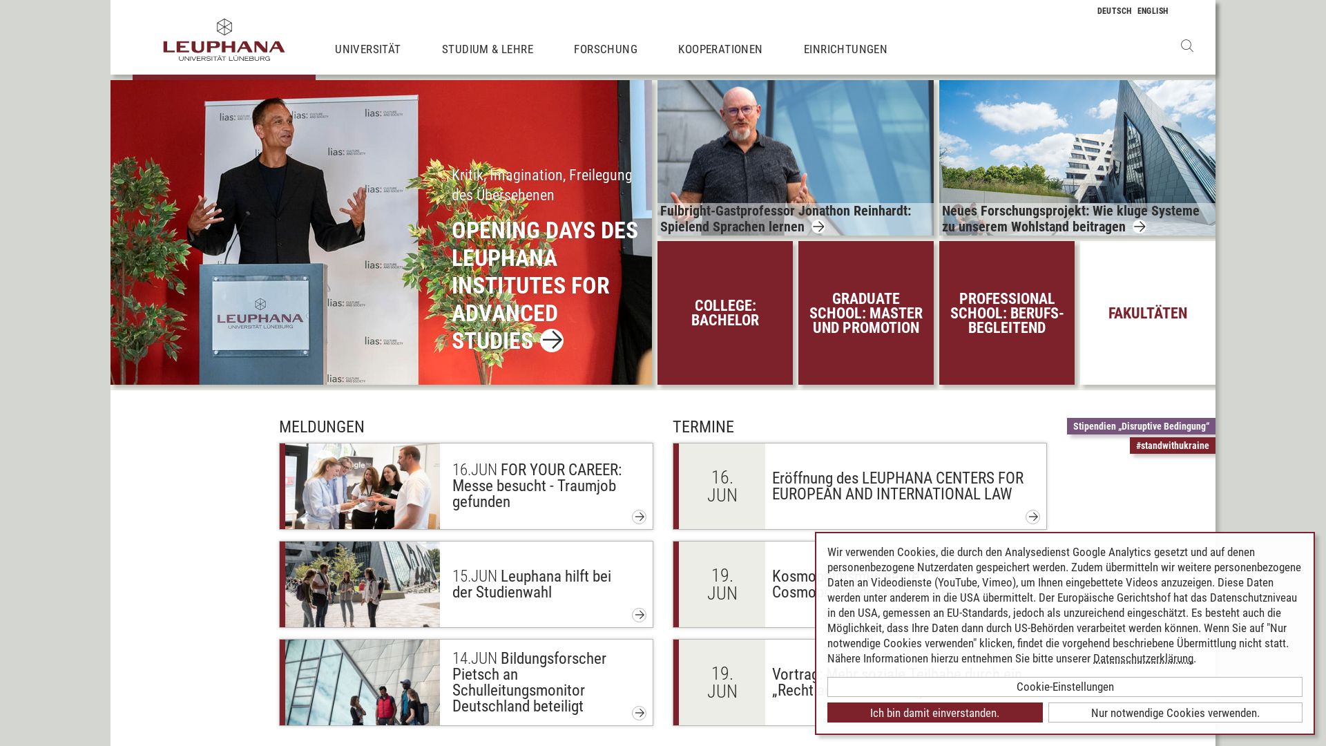 Webseitenstatus leuphana.de ist   ONLINE