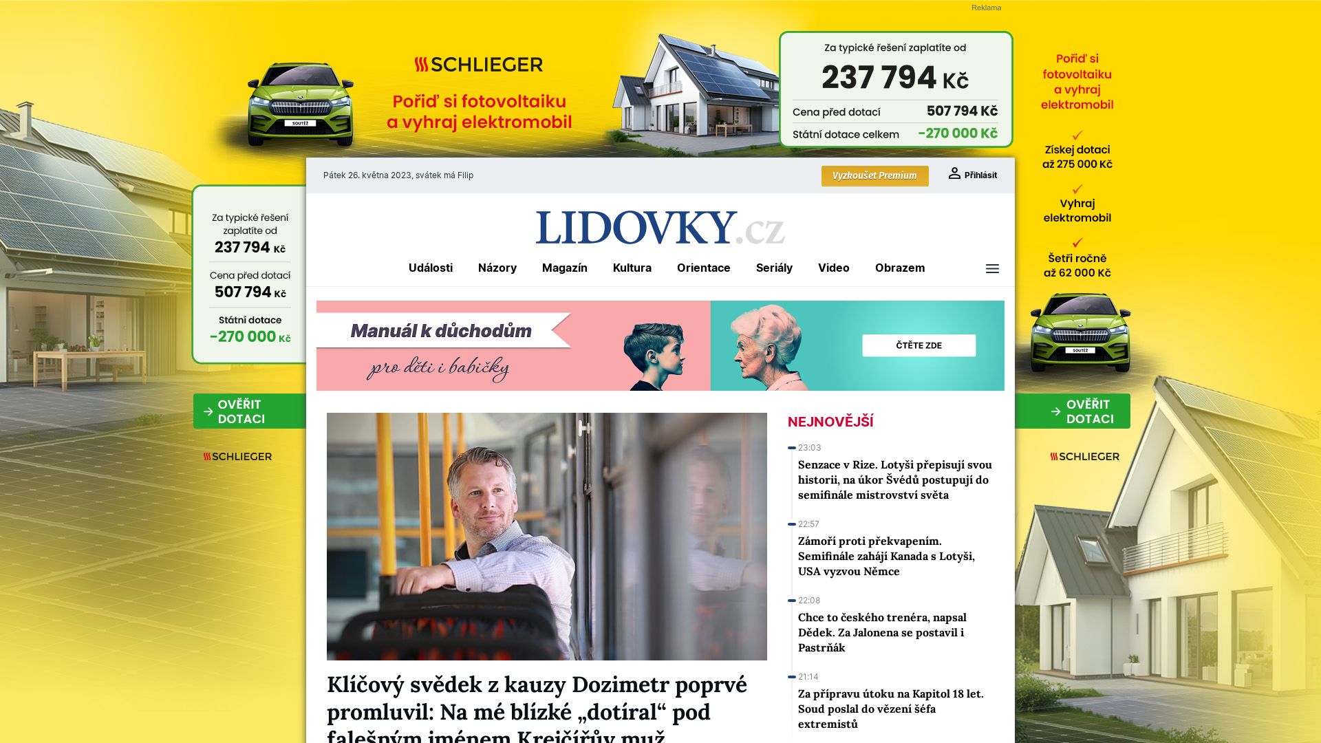 Webseitenstatus lidovky.cz ist   ONLINE